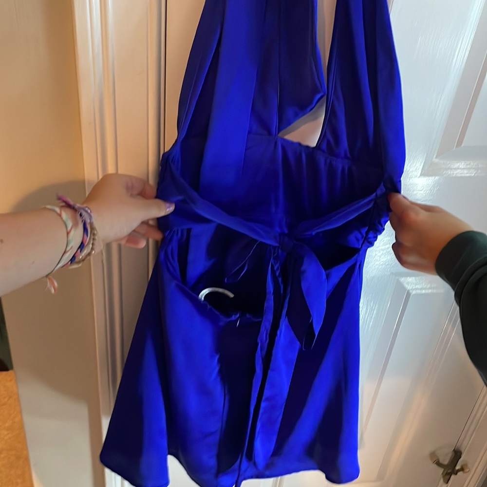 Large Blue Lucy in the Sky Halter dress - Picture 2 of 2